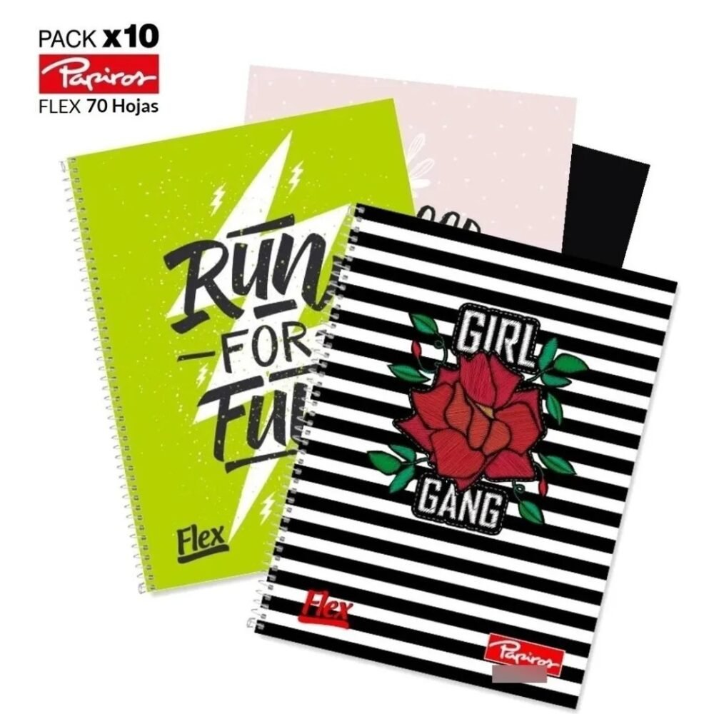 Cuadernolas Papiros Flex 70 H. pack x 10