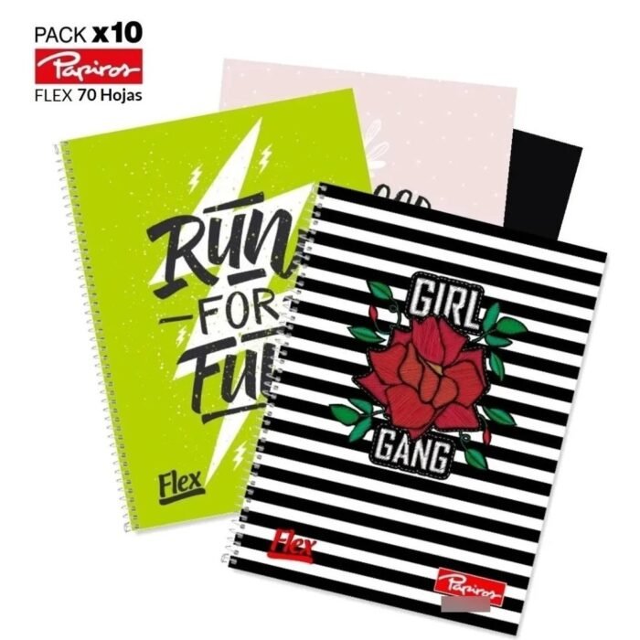 Cuadernolas Papiros Flex 70 H. pack x 10