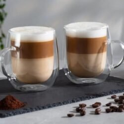 TAZA JARRO DE CAFÉ DOBLE PARED DE VIDRIO