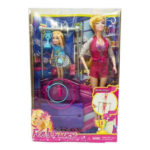 MUÑECA CON HIJA Y ACCESORIOS DE GIMNASIA