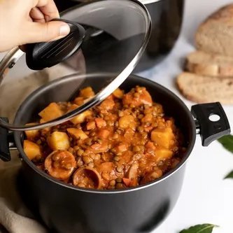 CACEROLAS ALTAS ANTIADHERENTES 
CHEFF-FLON CON TAPA DE VIDRIO