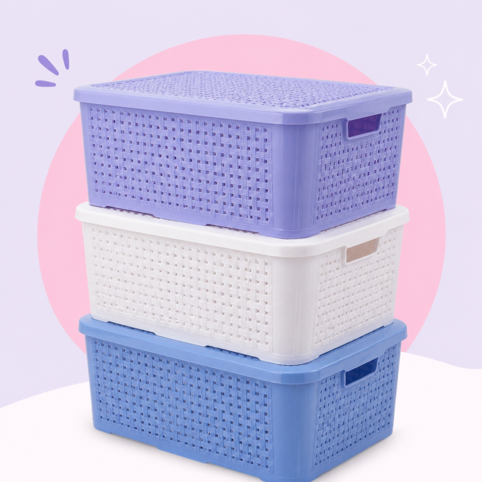 CAJA ORGANIZADORA RECTANGULAR CON TAPA